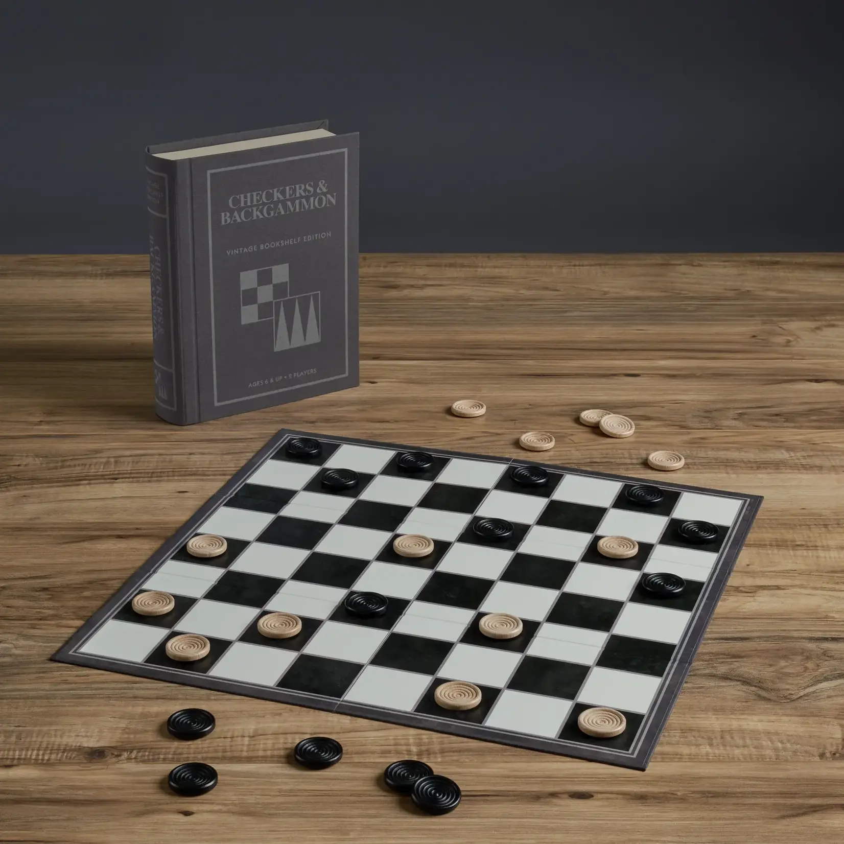 WS Game Company Checkers & Backgammon Vintage Bookshelf Game