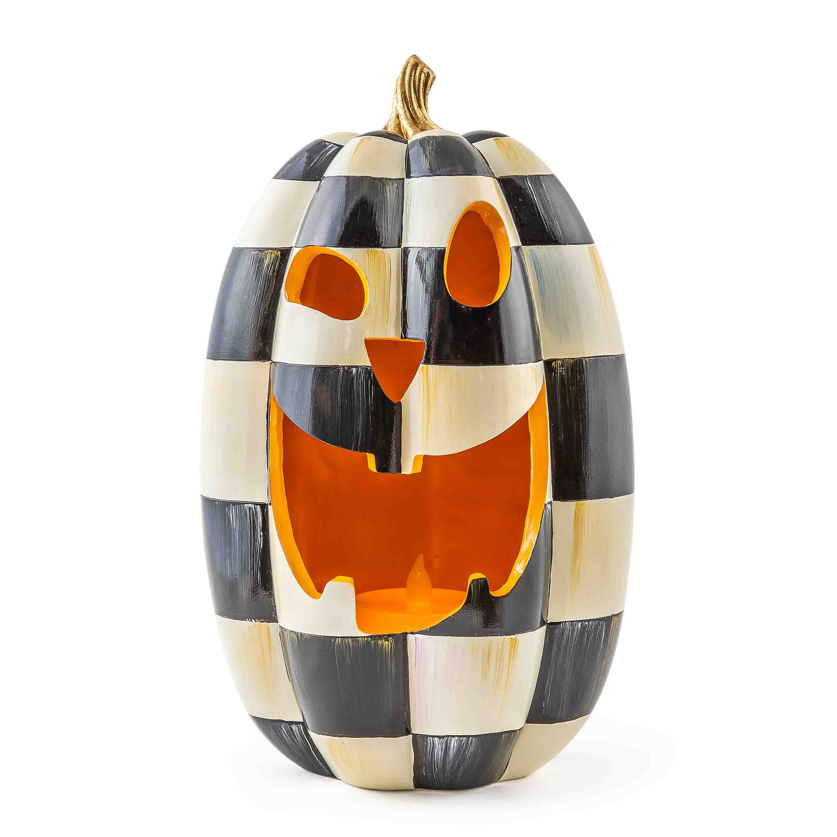 MacKenzie-Childs Courtly Check Illuminated Jack O' Lantern - Tall