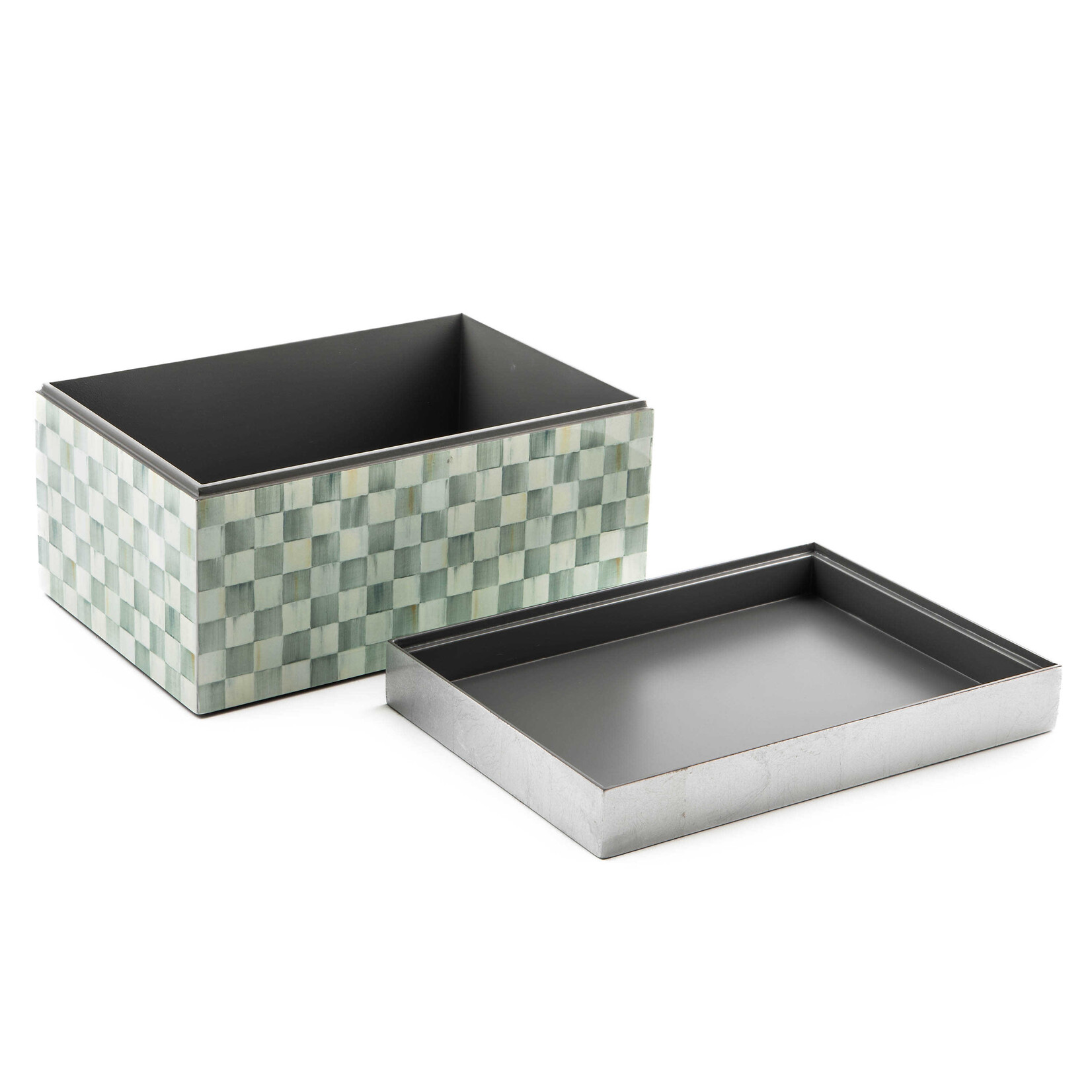 MacKenzie-Childs Sterling Check Lacquer Box