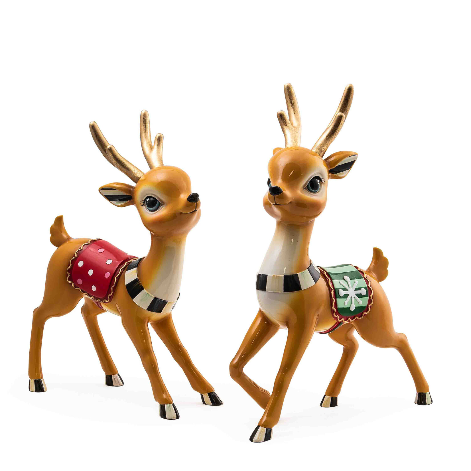 MacKenzie-Childs Granny Kitsch Tabletop Deer - Set of 2