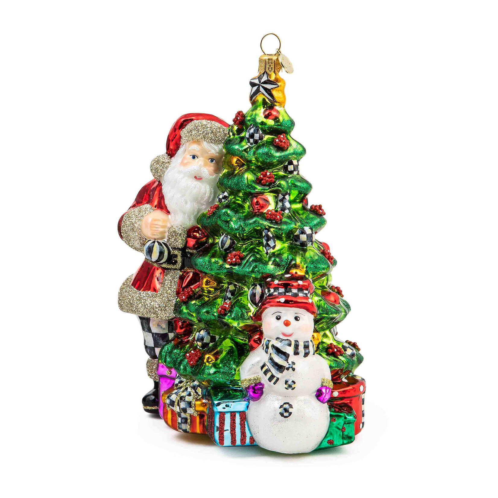 MacKenzie-Childs Glass Ornament - Treeside Santa