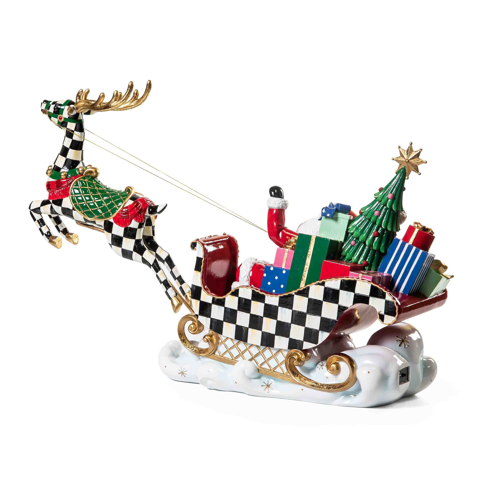 MacKenzie-Childs Granny Kitsch Illuminated Sleigh Ride Santa