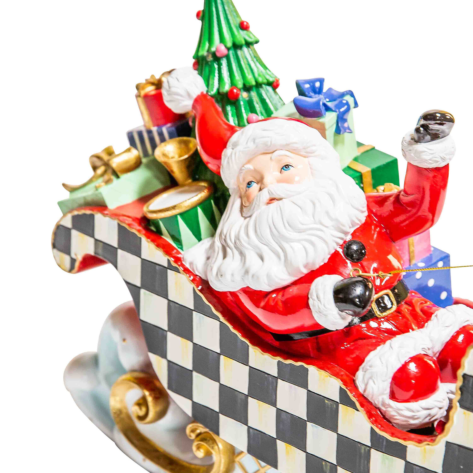 MacKenzie-Childs Granny Kitsch Illuminated Sleigh Ride Santa