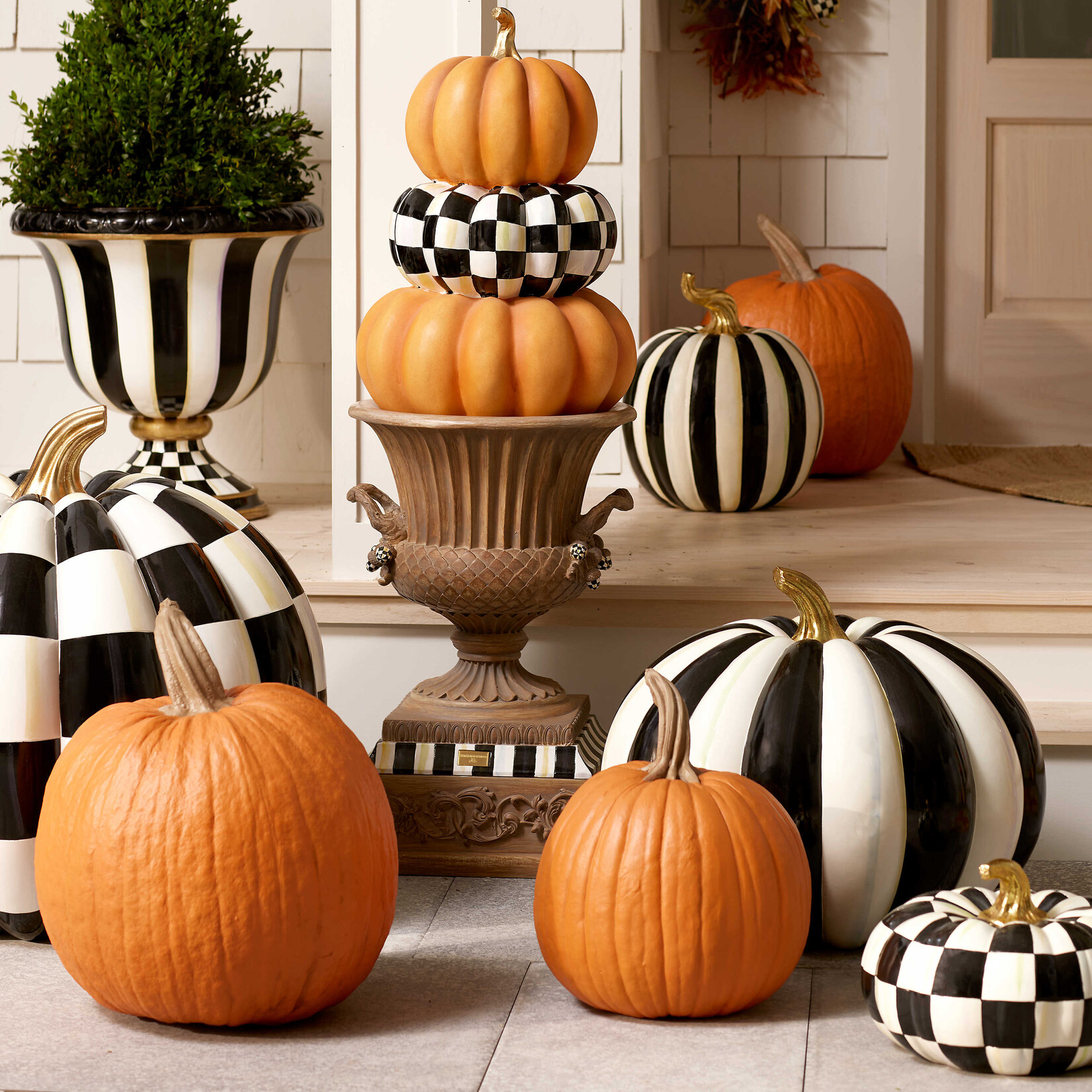MacKenzie-Childs Courtly Stripe Glossy Pumpkin - Large