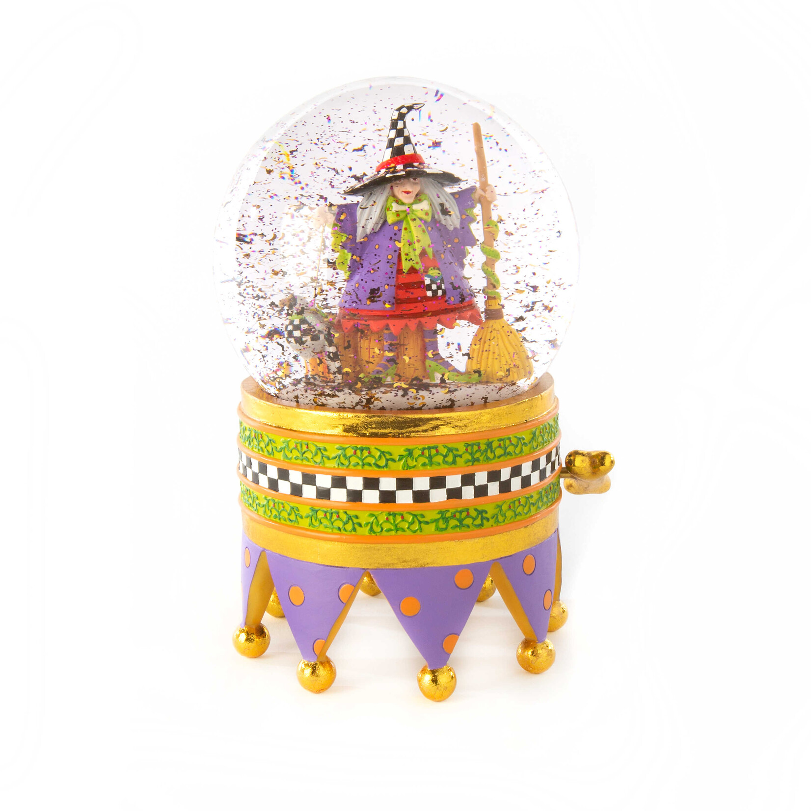 MacKenzie-Childs Patience Brewster Raggedy Witch Crystal Ball Globe