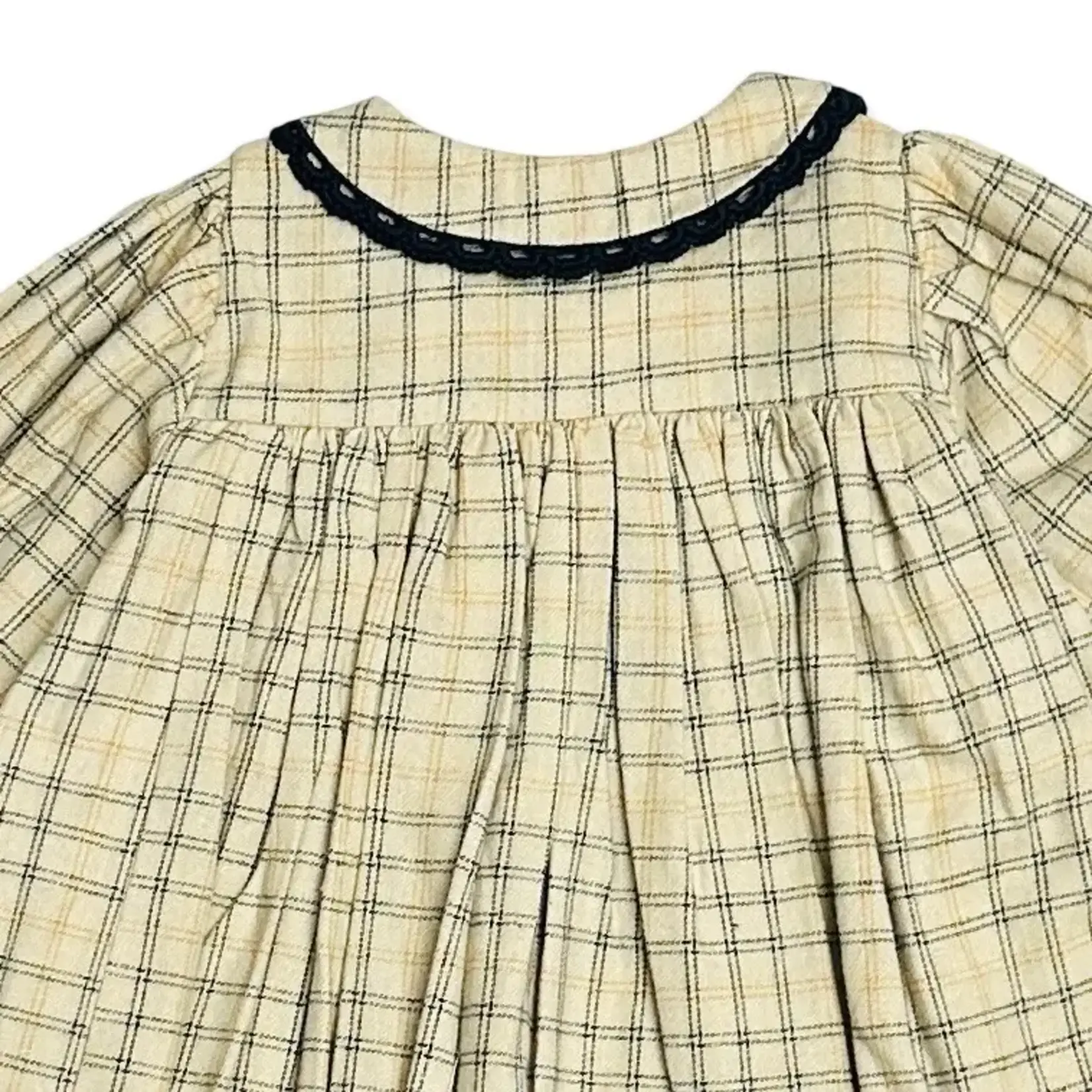 Viverano Organics Hand Smocked Gingham Dress - Oat