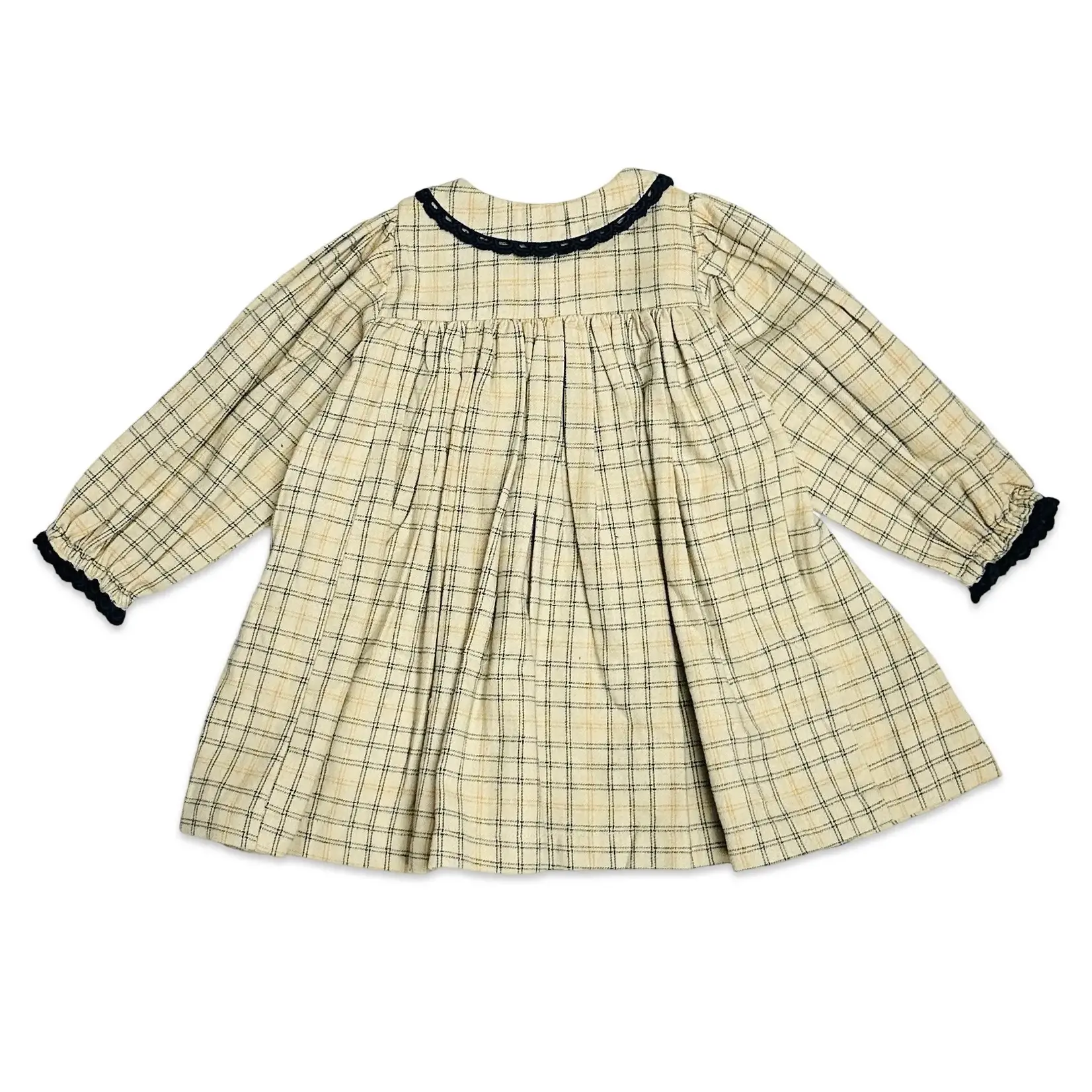 Viverano Organics Hand Smocked Gingham Dress - Oat