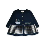 Viverano Organics Sailboat Flare Sweater Knit Dress - Navy Blue