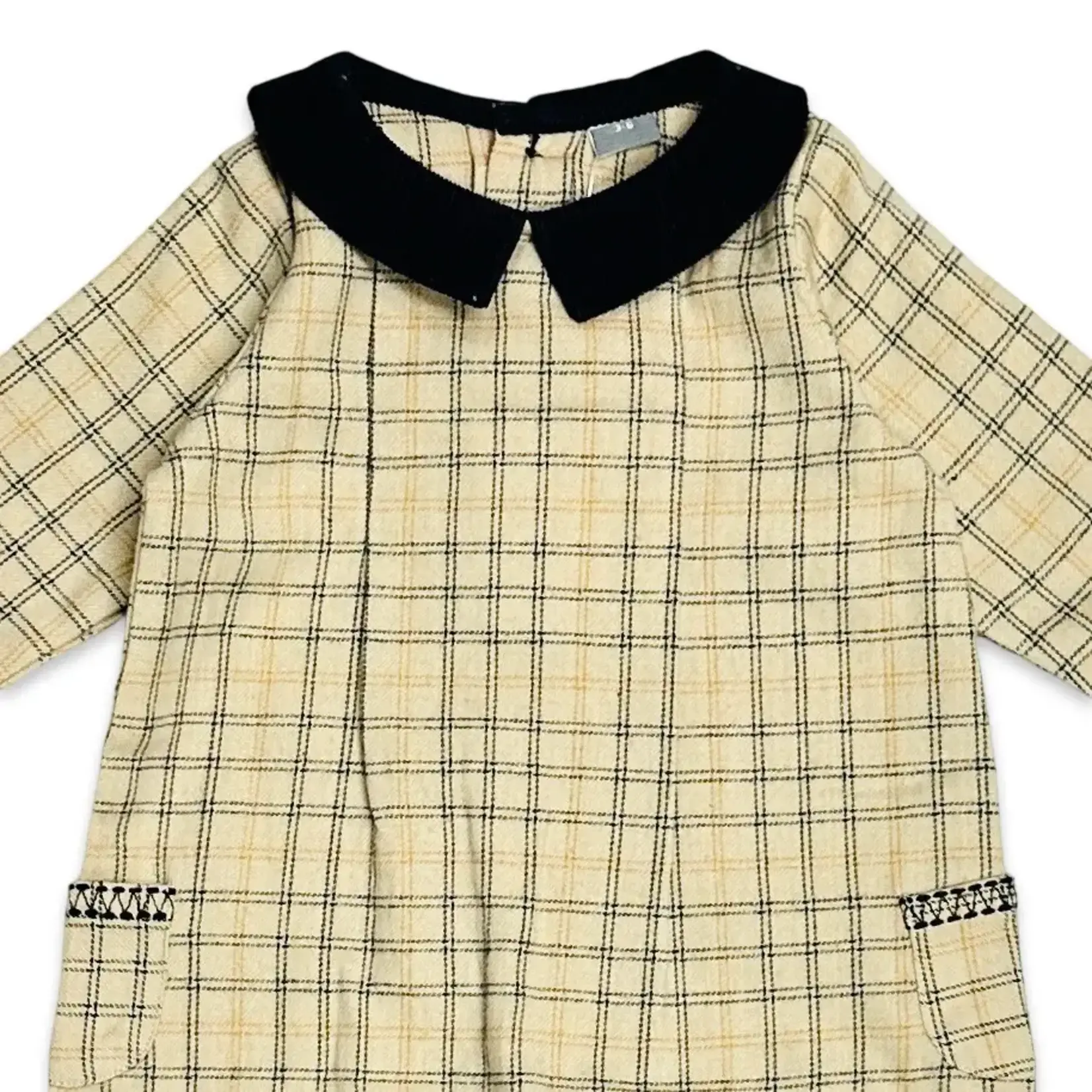 Viverano Organics Gingham & Corduroy Pocket Jumpsuit - Oat