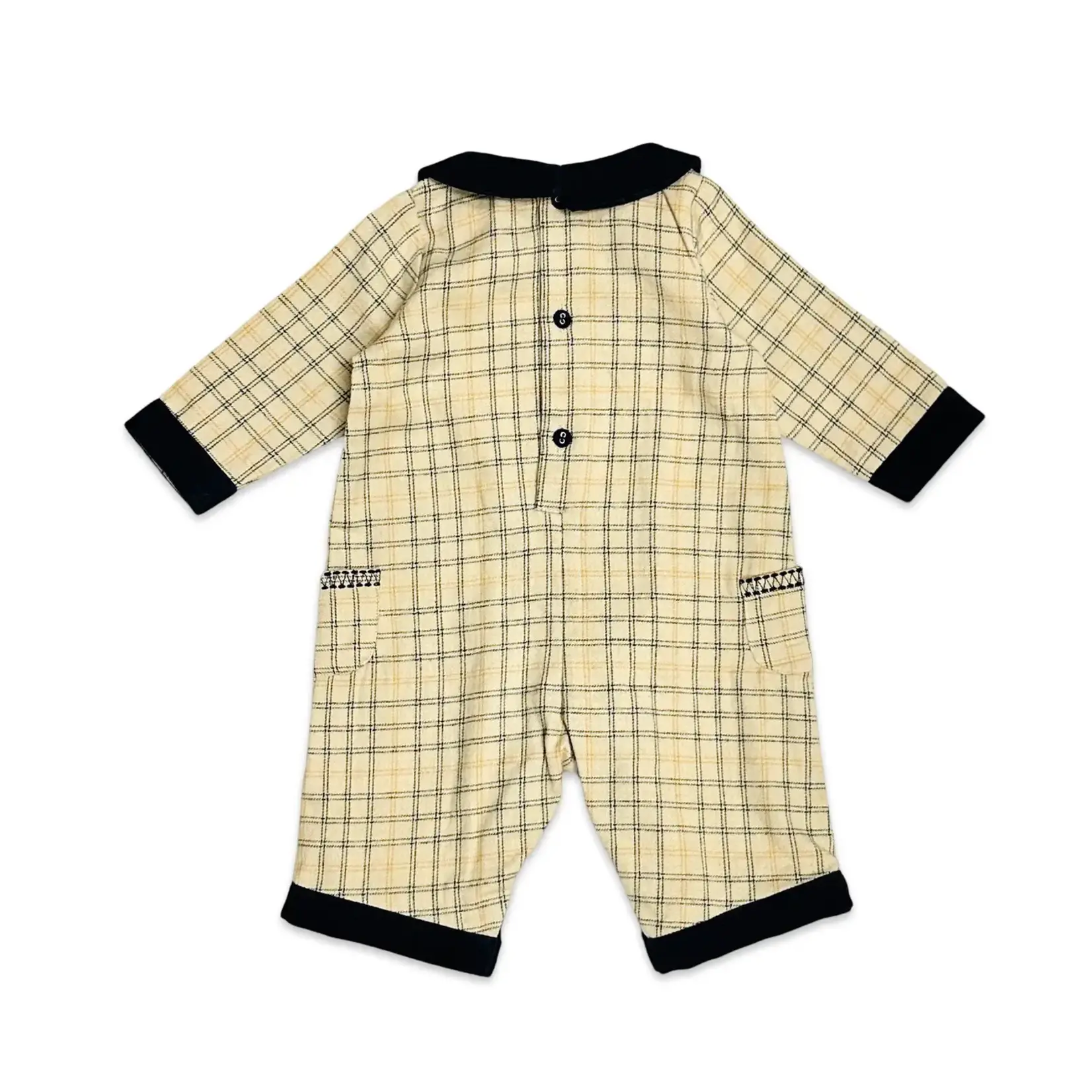 Viverano Organics Gingham & Corduroy Pocket Jumpsuit - Oat