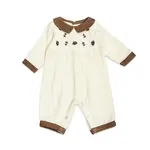 Viverano Organics Embroidered Crinkled Muslin Jumpsuit - Sweet Cream