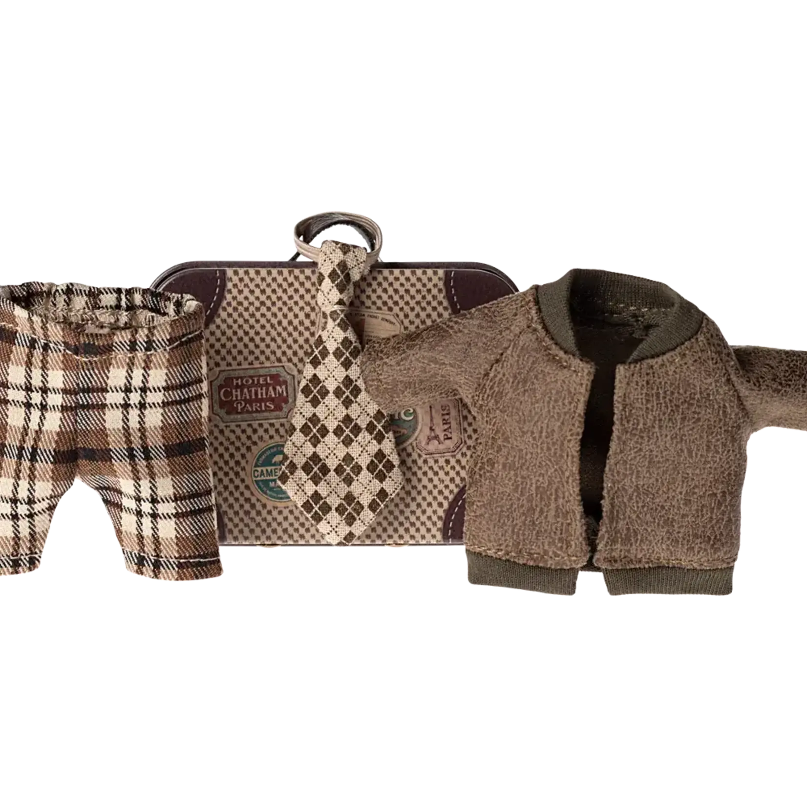 Maileg USA Jacket, pants and tie in suitcase, Grandpa mouse