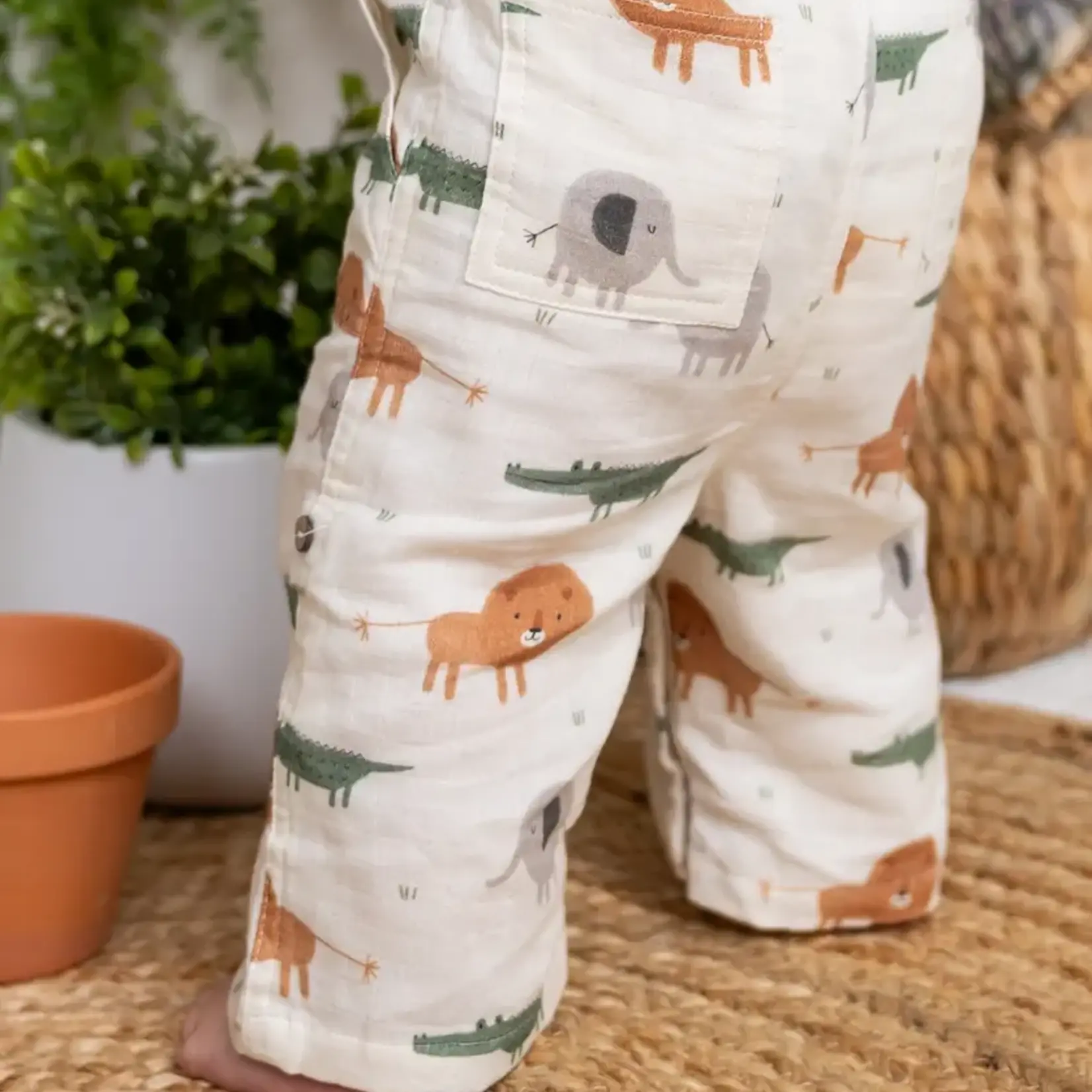 Viverano Organics Savannah Collar & Button Baby Romper - Natural