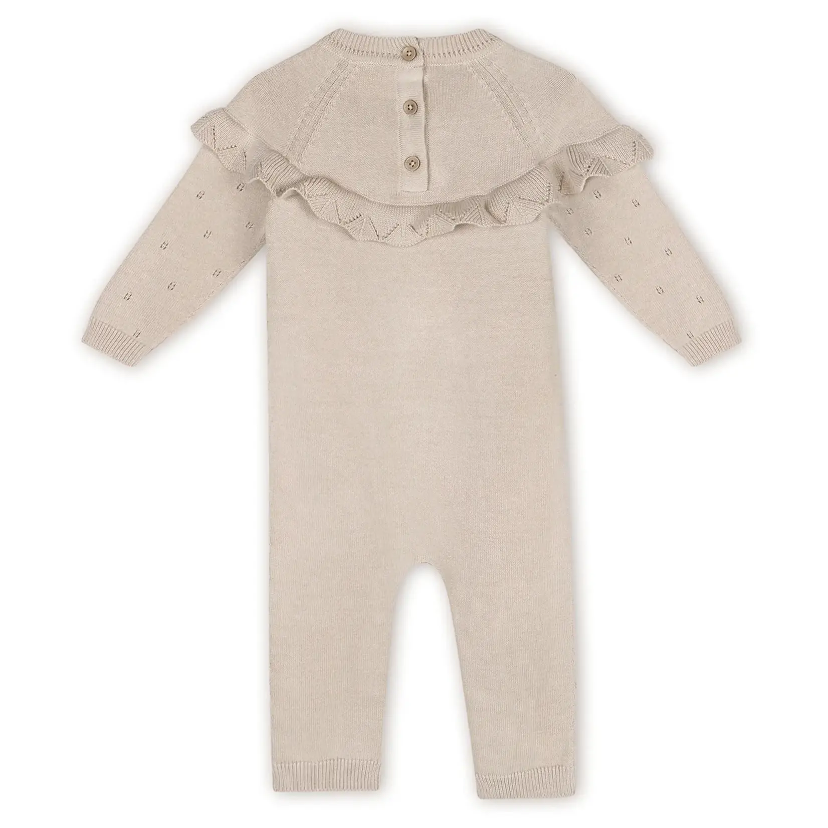 Viverano Organics Florence Floral Organic Pointelle Jumpsuit - Stone