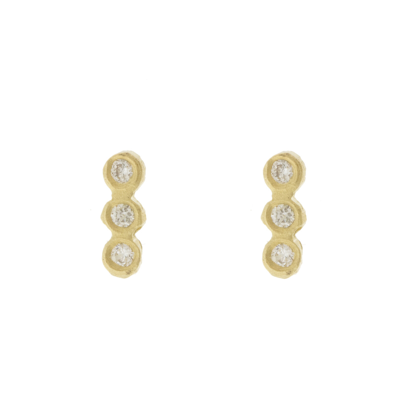Victoria Cunningham 14k Triple diamond posts .06 ct