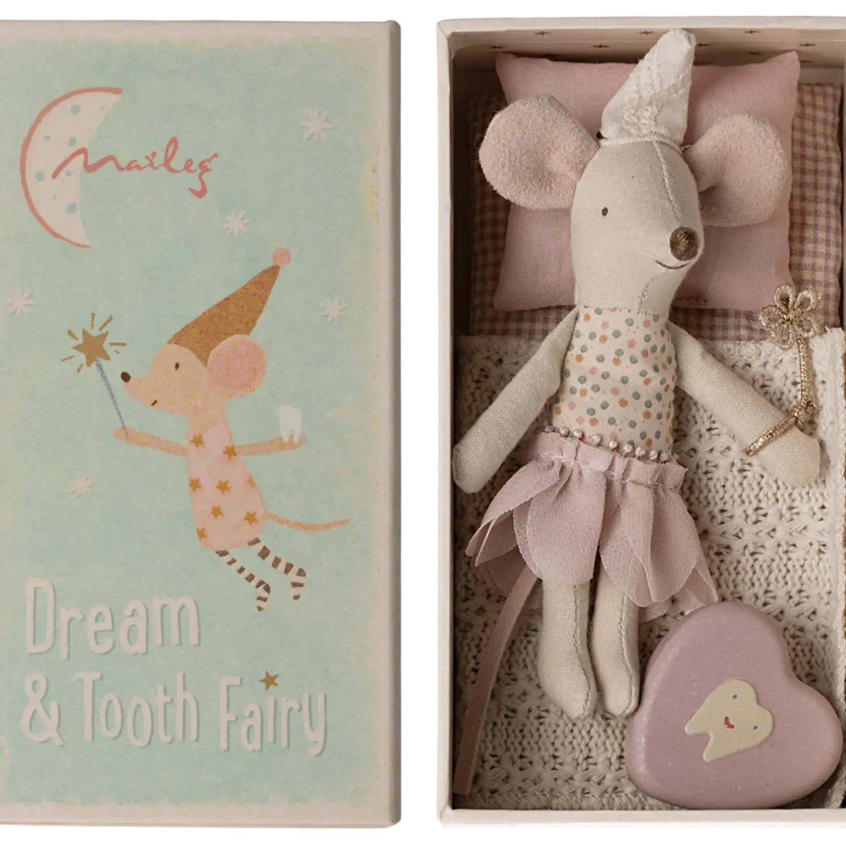 Maileg USA Tooth Fairy Mouse in Matchbox - Rose