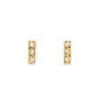 Victoria Cunningham 14k Small pave bar .03 ct