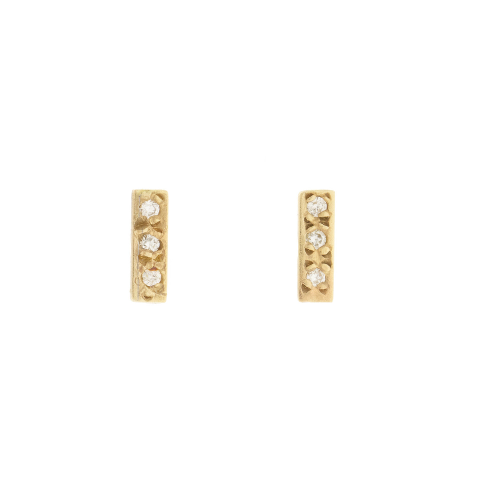 Victoria Cunningham 14k Small pave bar .03 ct