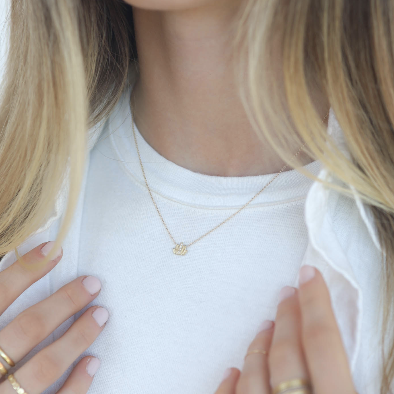 Victoria Cunningham 14k Lotus .02 ct