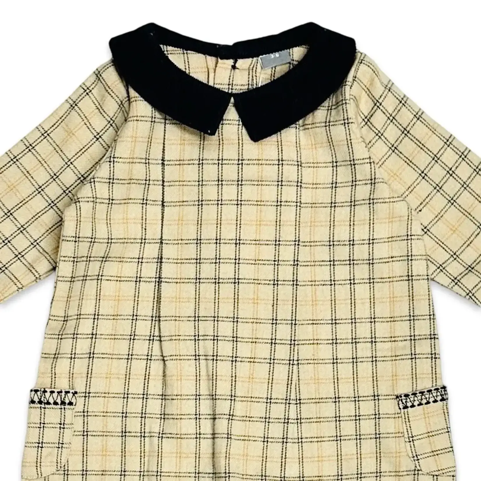 Viverano Organics Gingham & Corduroy Pocket Jumpsuit - Oat