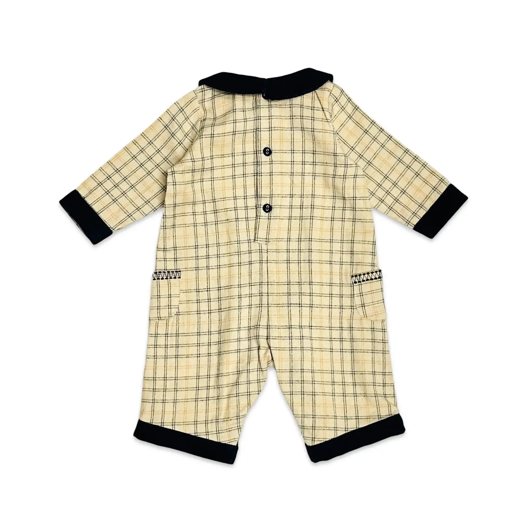 Viverano Organics Gingham & Corduroy Pocket Jumpsuit - Oat