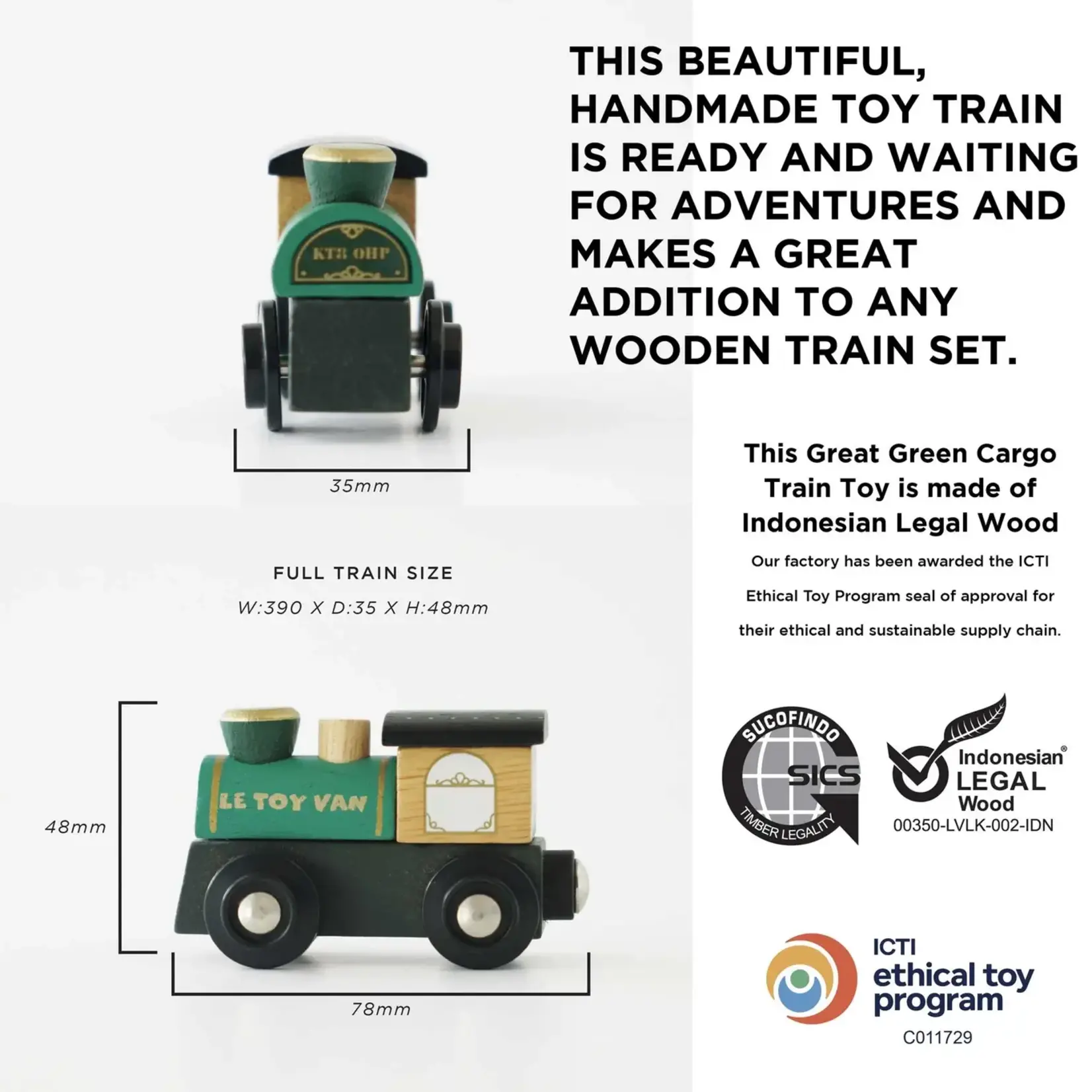 Le Toy Van, Inc. Great Green Train & Goods Wagons
