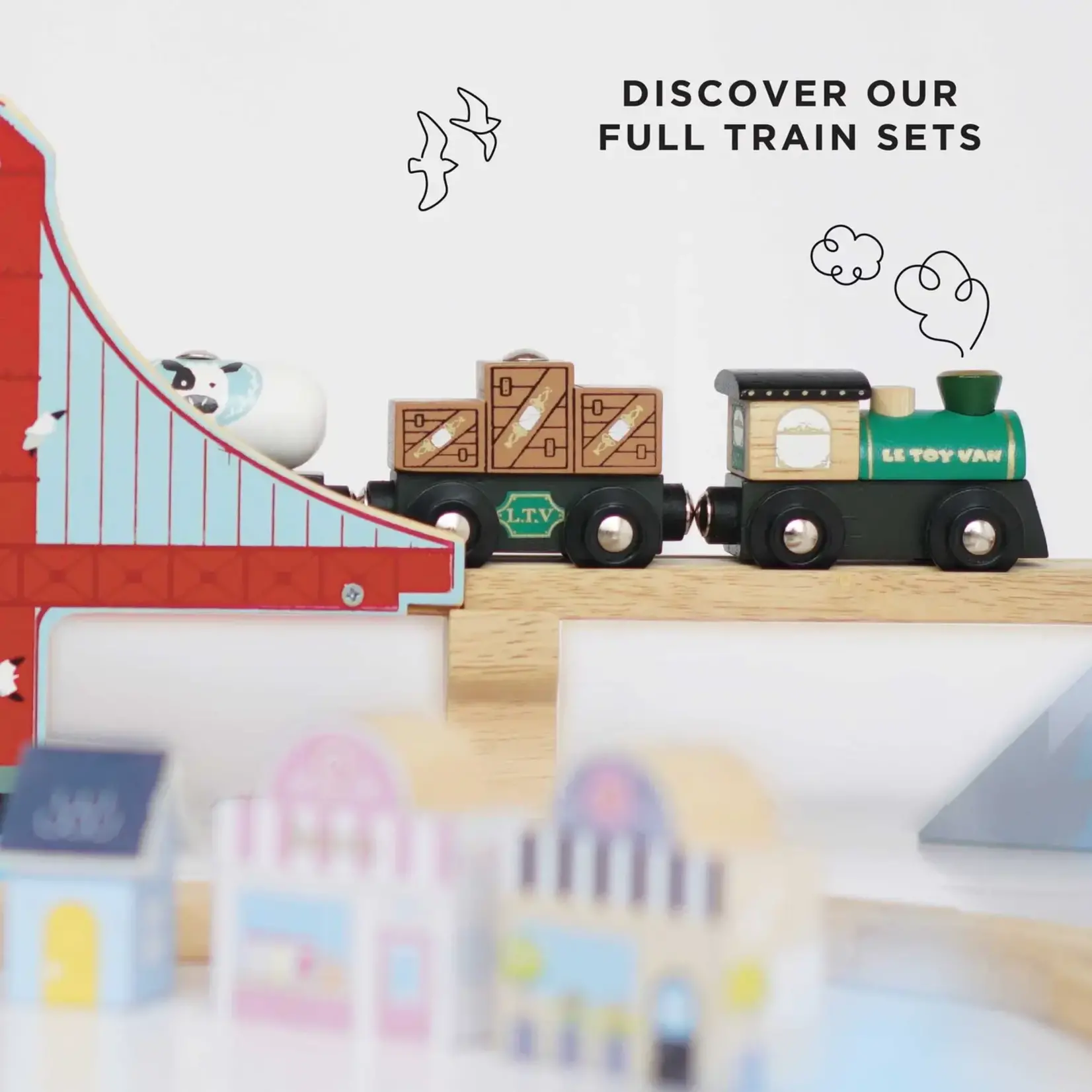 Le Toy Van, Inc. Great Green Train & Goods Wagons