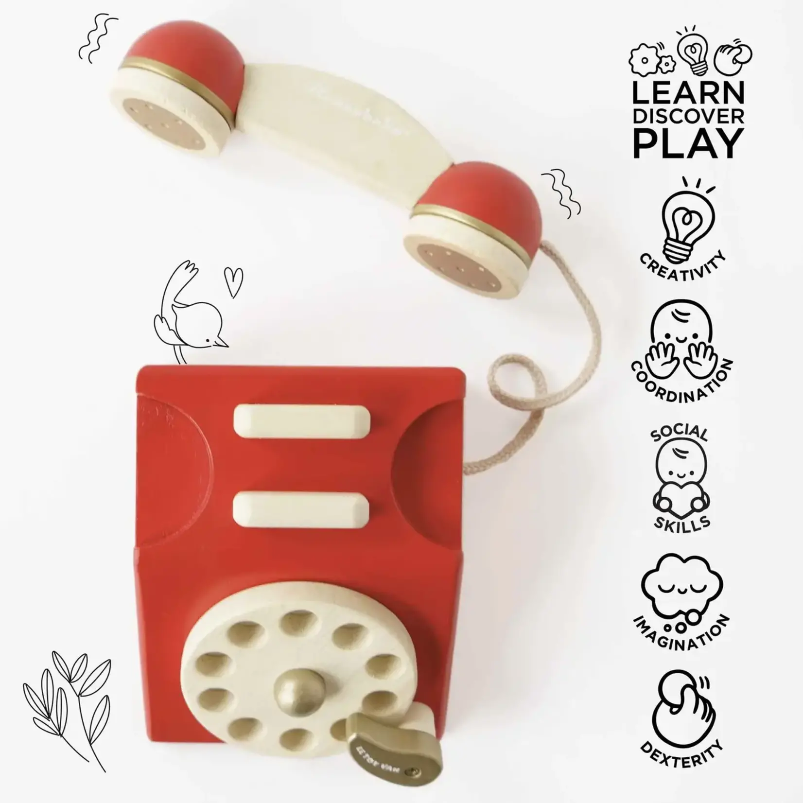 Le Toy Van, Inc. Vintage Wooden Phone