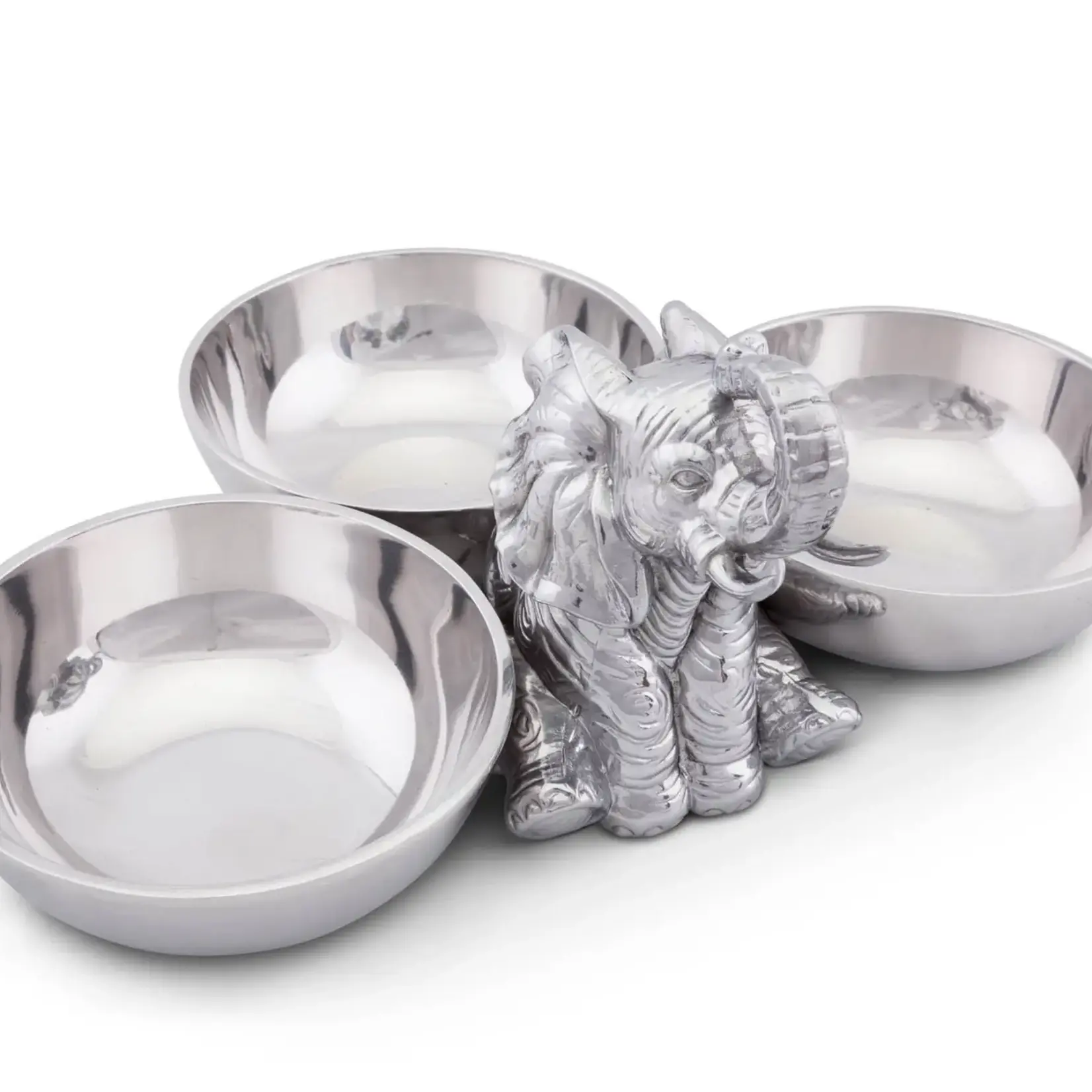 Arthur Court Elephant Three-Bowl Server