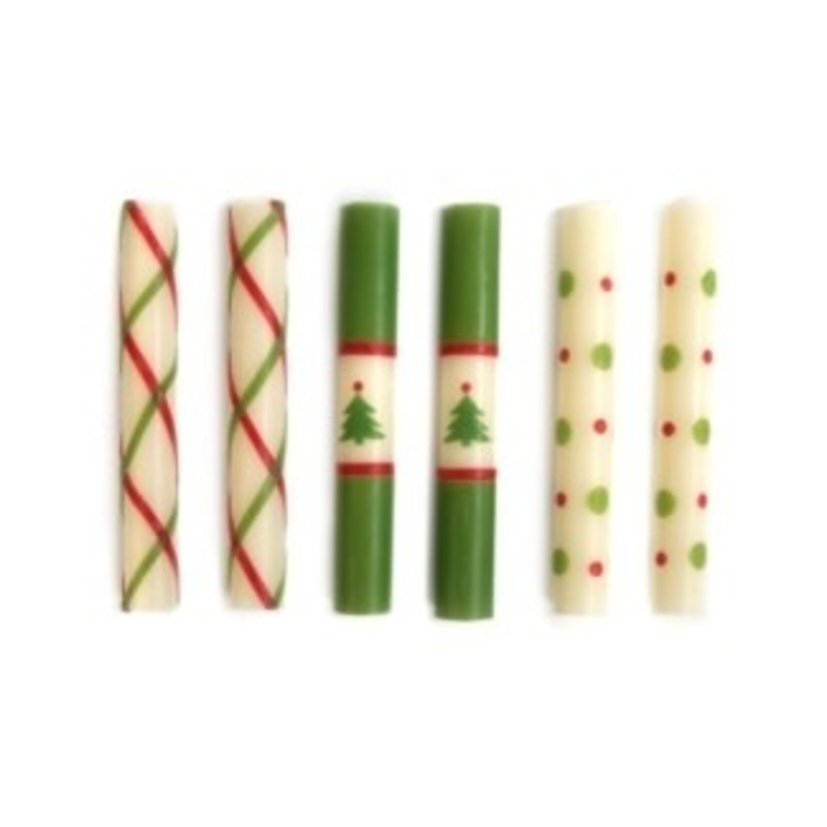 MacKenzie-Childs mini noel dinner candles, set of 6