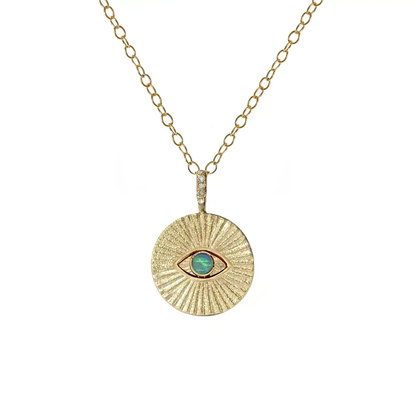Acanthus Opal Eye Aura Amulet on 18" Chain