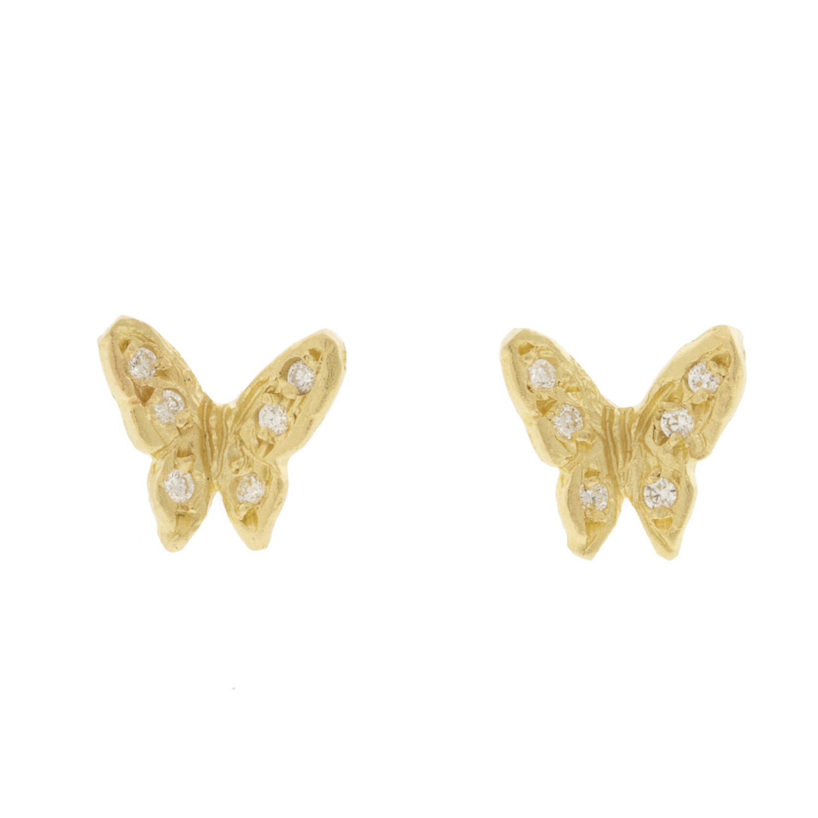 Victoria Cunningham Pave Pointed Butterfly Earring Set 14k
