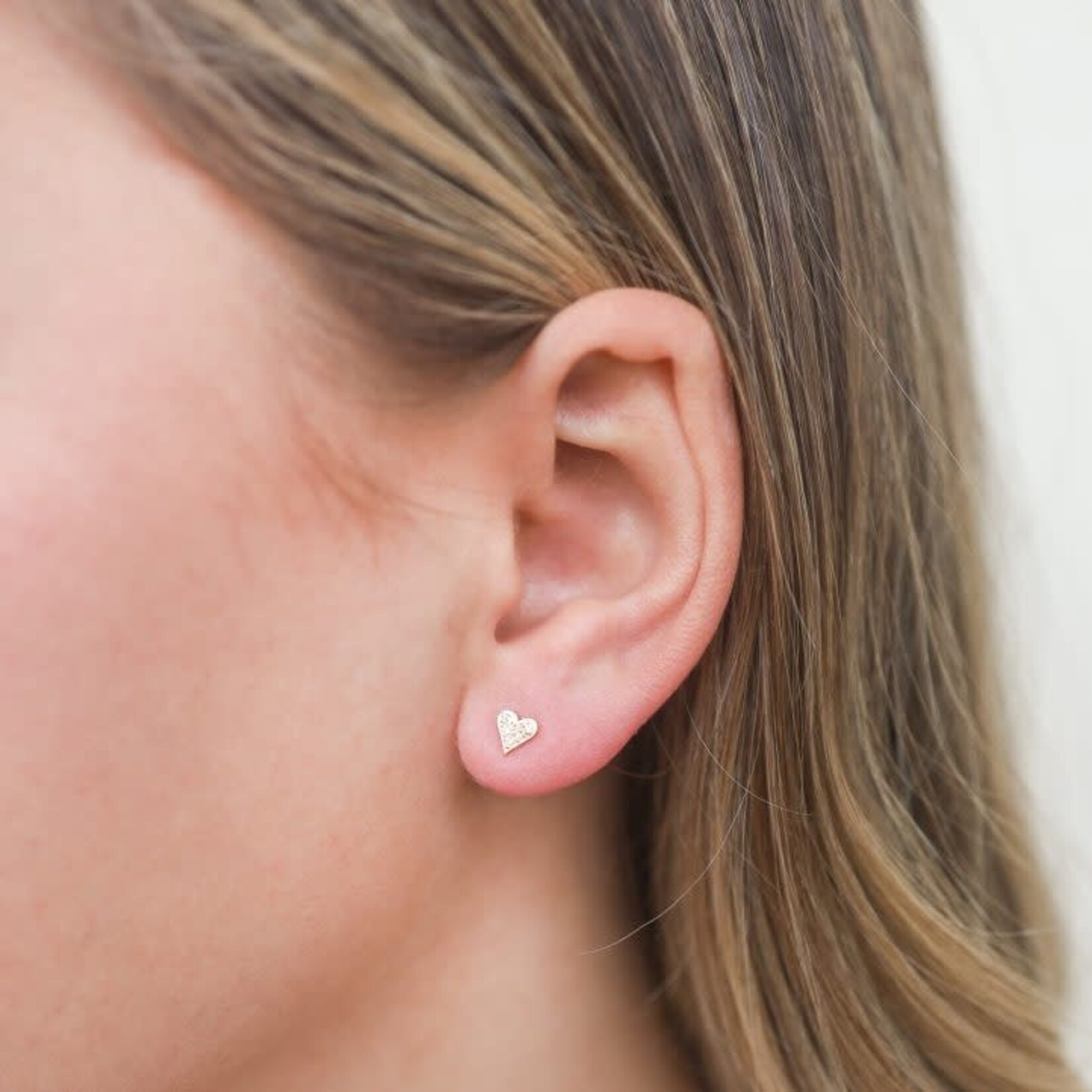 Victoria Cunningham Pave Heart Earrings 14k