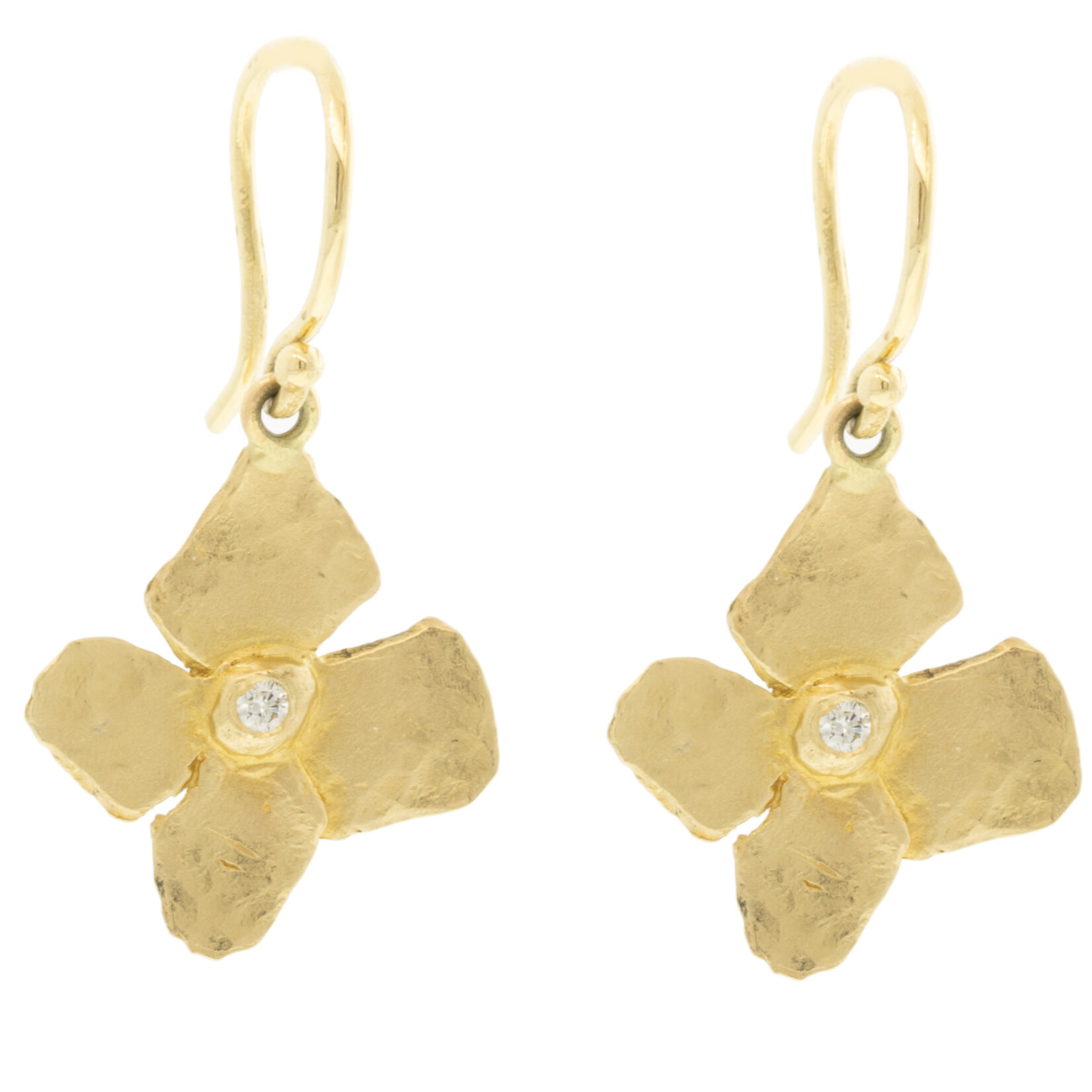 Victoria Cunningham Large Hydrangea Earrings .03ct 14k