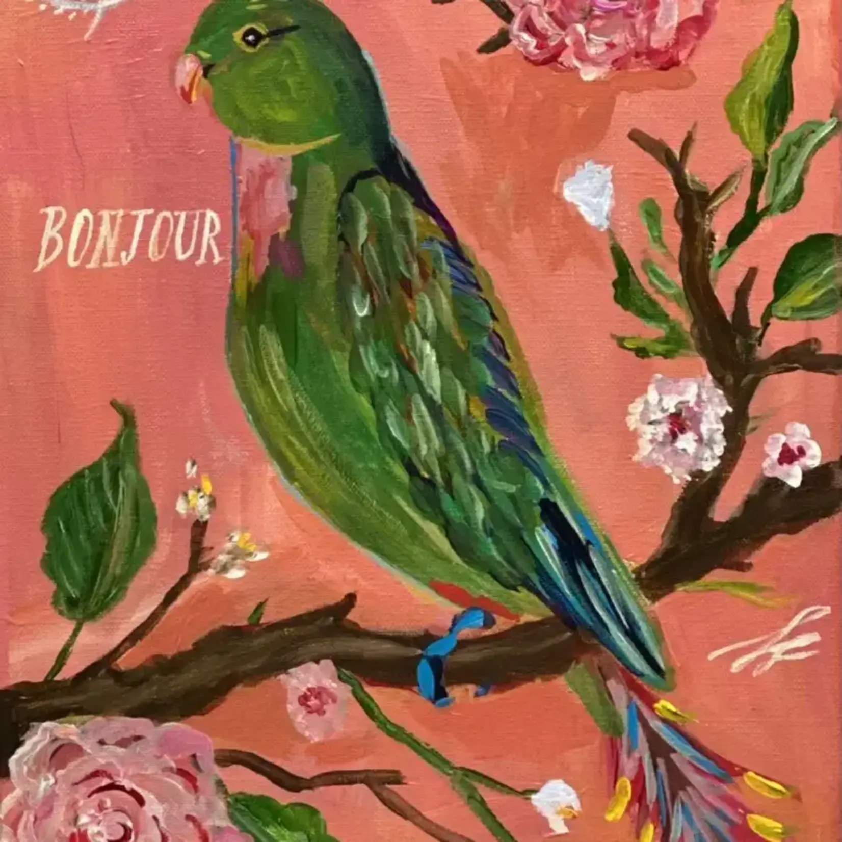 Carpe Diem Papers Bonjour Parakeet Greeting Card