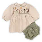 Viverano Organics Floral Peter Pan Baby Dress & Fancy Bloomer