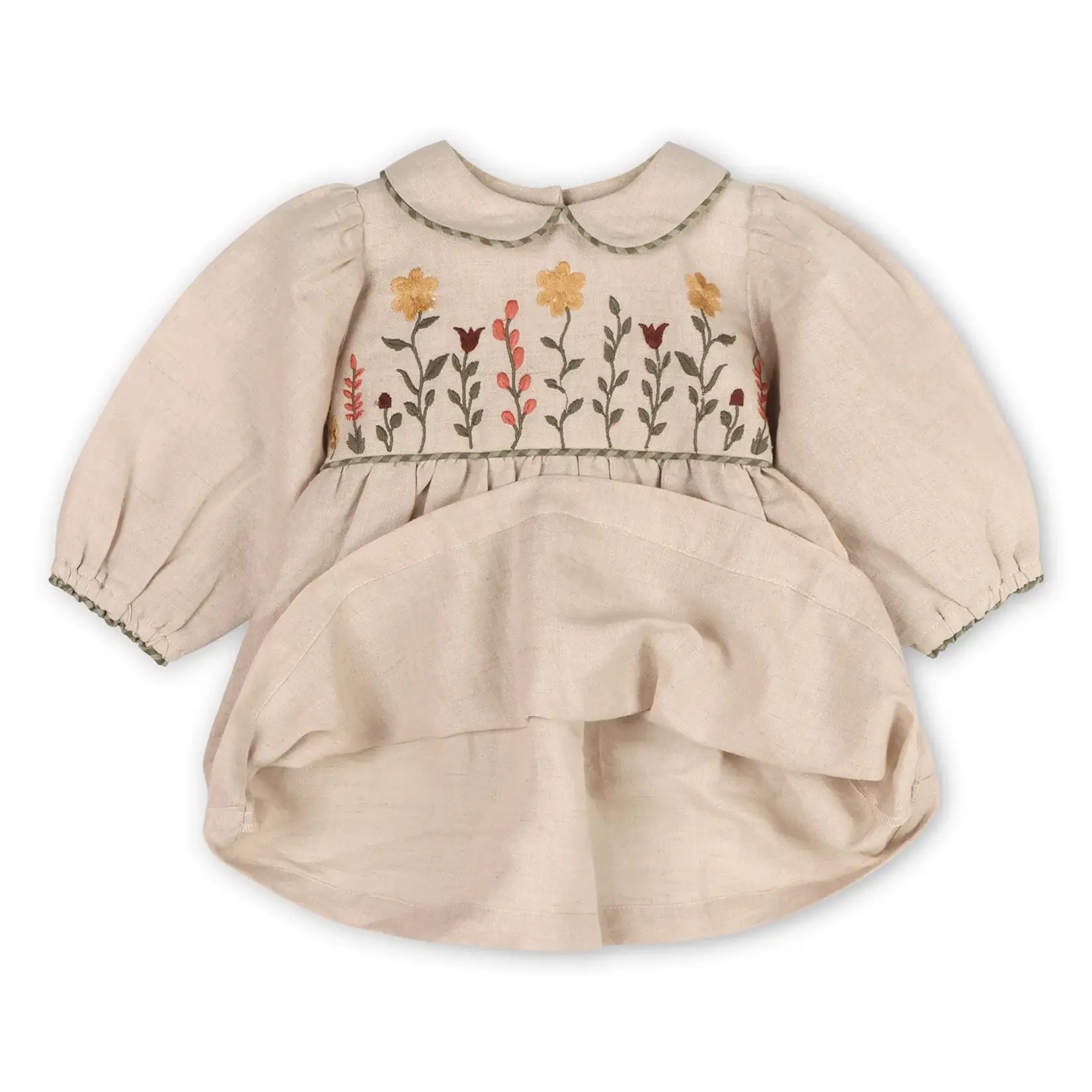 Viverano Organics Floral Peter Pan Baby Dress & Fancy Bloomer