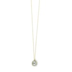 Danielle Welmond Necklace-caged cz square with gold cord on 14kt gold vermeil chain (v1p3669)