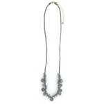 Danielle Welmond Woven Grey Silk Cord w/ Mystic Green & Labradorite