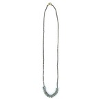 Danielle Welmond Woven Grey Silk Cord w/ Gold Pyrite & Labradorite