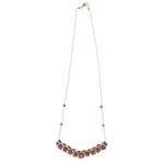 Danielle Welmond Woven Wine Cord w/ Garnet & 14kt Gold Vermeil Nugget on Gold Filled Chain