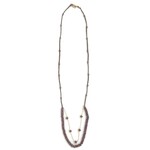 Danielle Welmond Woven Brown Silk Cord w/ Garnet