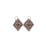 Danielle Welmond Woven Gold Cord w/ Garnet & Caged Garnet