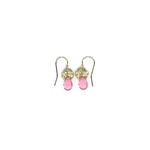Danielle Welmond Woven Gold Cord w/ 14kt Gold Vermeil Beads & Pink Quartz Drop