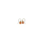 Danielle Welmond Woven Gold Cord Earrings w/ White Pearls and Carnelian Drop