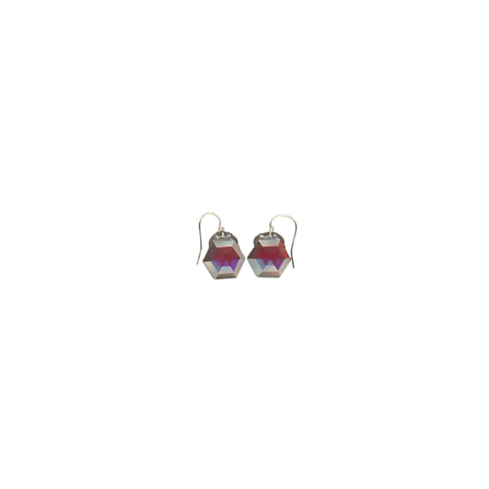 Danielle Welmond Pyrite Bale & Garnet Quartz Hexagon Drop Earrings