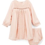Yo Baby Baby Pink Lace Detail Dress