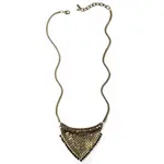 Elements, Jill Schwartz Night Drops Brass Mesh Bib Necklace