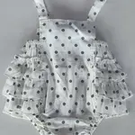 Yo Baby Blue Polka Dot Print Ruffled Romper
