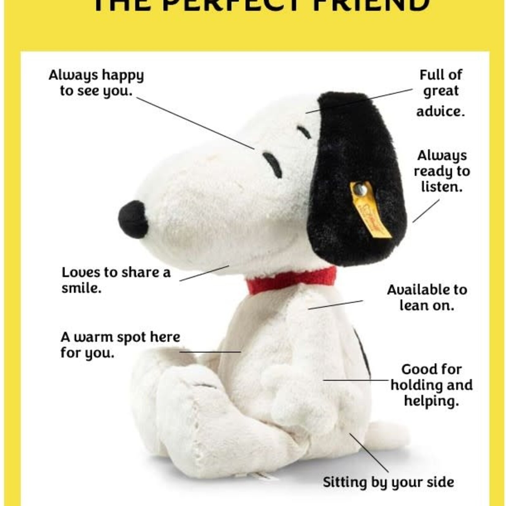 Steiff Peanuts Snoopy Plush Toy 12"